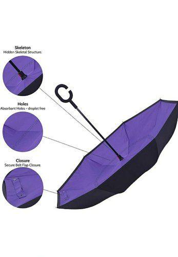 Double Layer Strong waterproof Umbrella with C- Shape Handle - Freehome