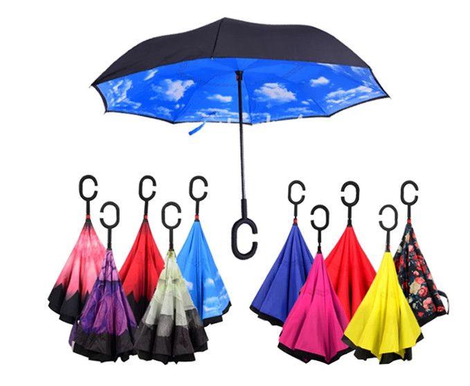 Double Layer Strong waterproof Umbrella with C- Shape Handle - Freehome