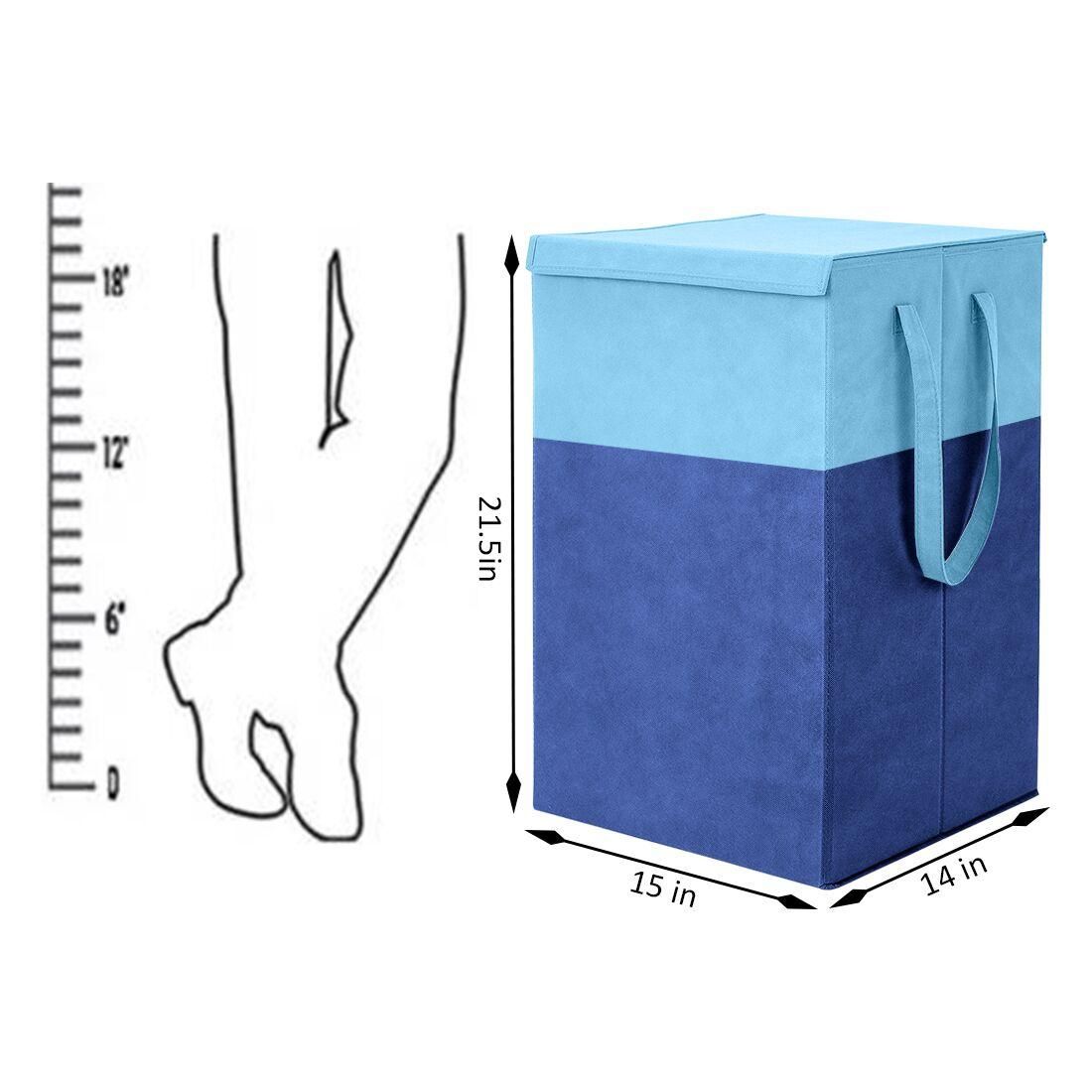 Laundry Bag - Foldable Laundry Basket With Lid & Handle - Freehome