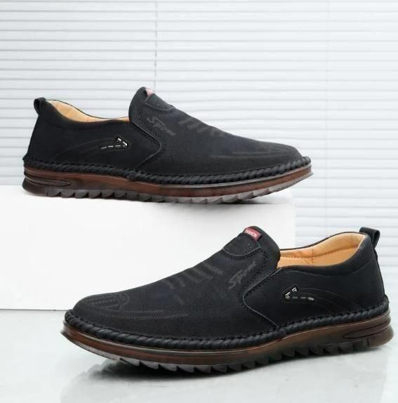 Men Leather Soft Slip On Casual Shoes - Freehome