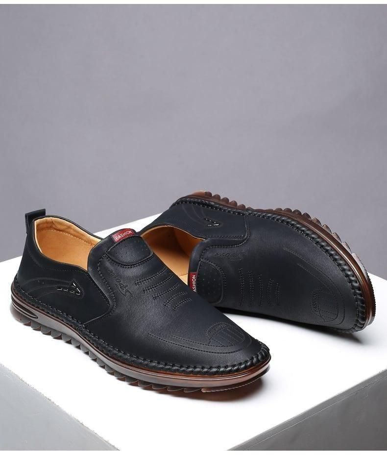 Men Leather Soft Slip On Casual Shoes - Freehome