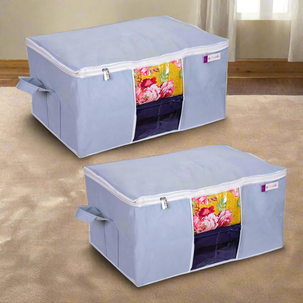 Storage Bag-UnderBed Blanket Storage Bag Covers With Handles (Set of 2) - Freehome