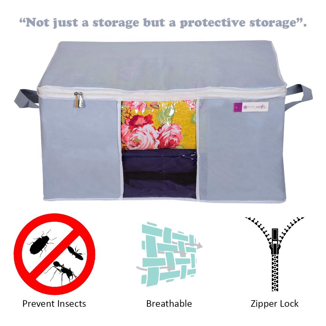 Storage Bag-UnderBed Blanket Storage Bag Covers With Handles (Set of 2) - Freehome